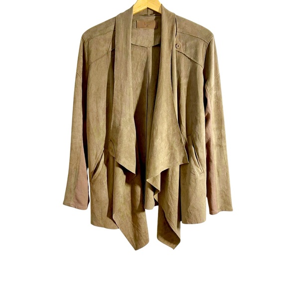 Blank NYC Cloud Nine Waterfall Drape Mt Rushmore Brown Jacket Cardigan Size M - Picture 5 of 16